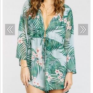 Show Me Your MuMu Roxy Romper in Palm Print